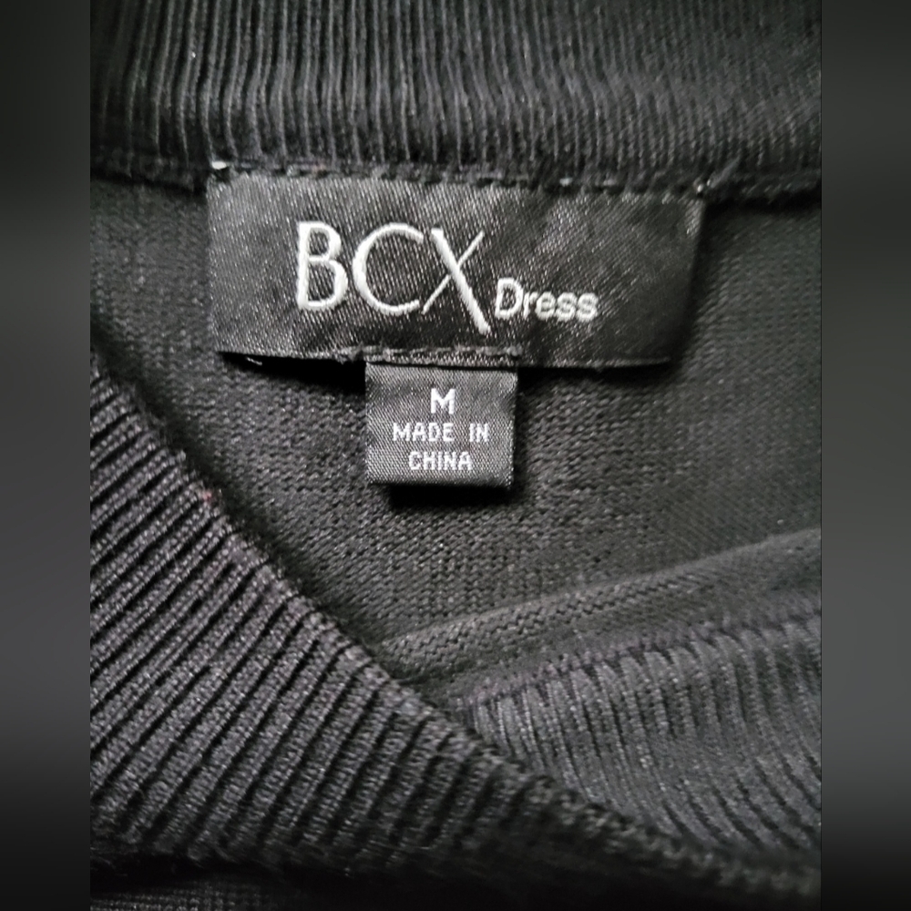BCX Black & White Sweater Dress Size M Houndstooth pattern Blend - Picture 6 of 9